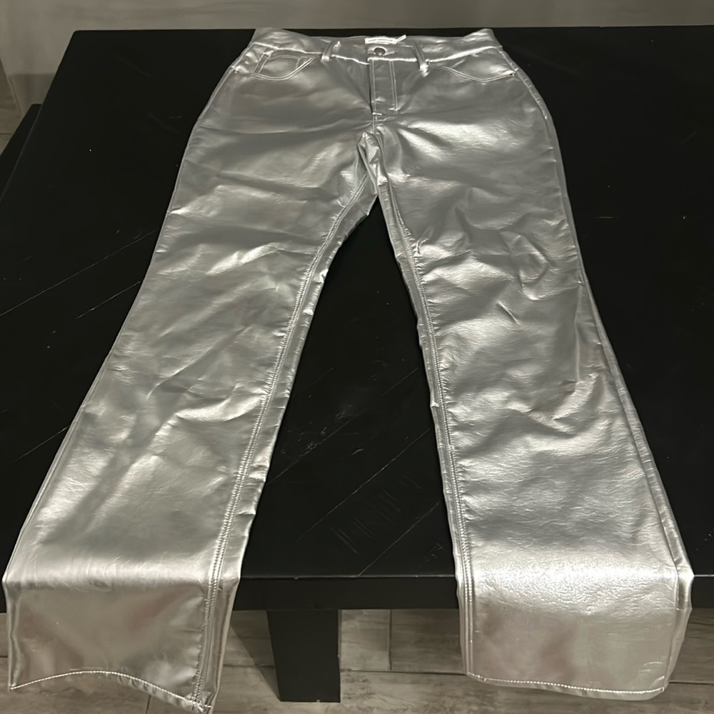 Good American metallic silver pants